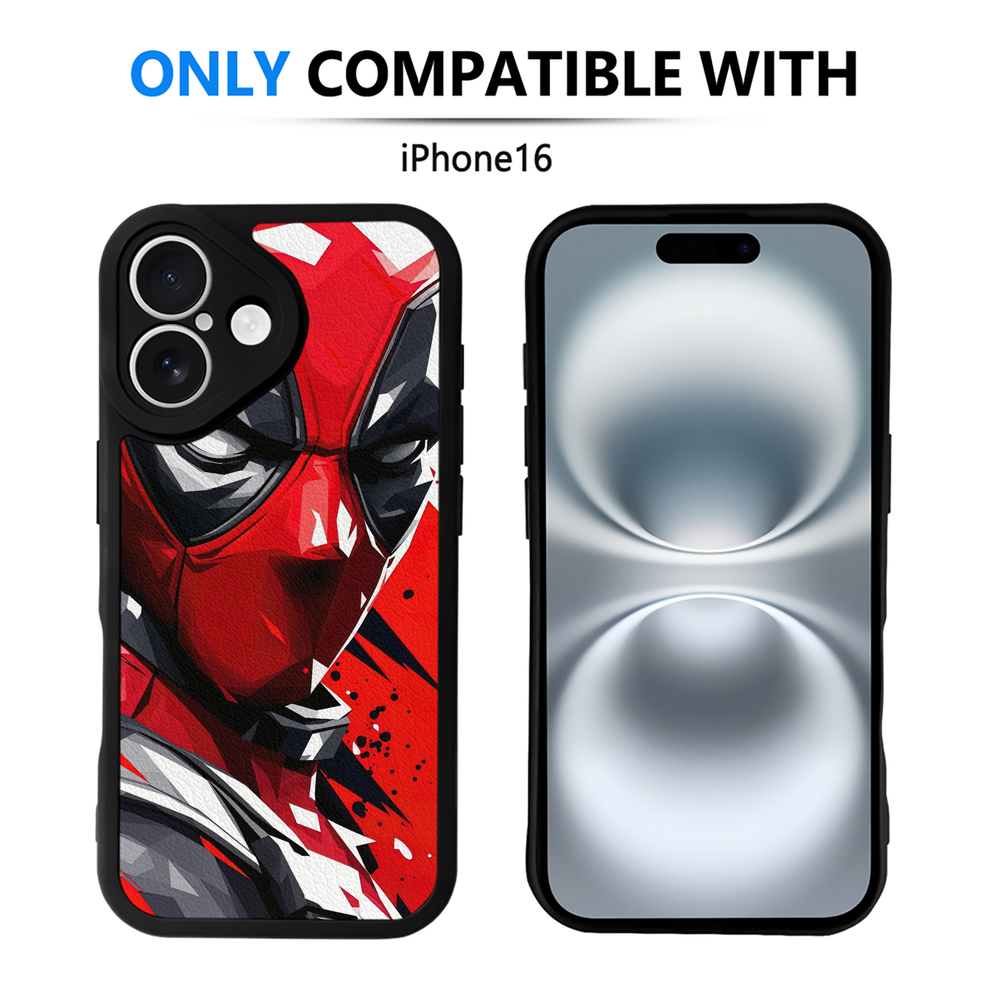 （画像用） Deadpool デッドプール 【iPhone 16シリーズ対応】シリコンスマホケース（レザー調） 材質：シリコン